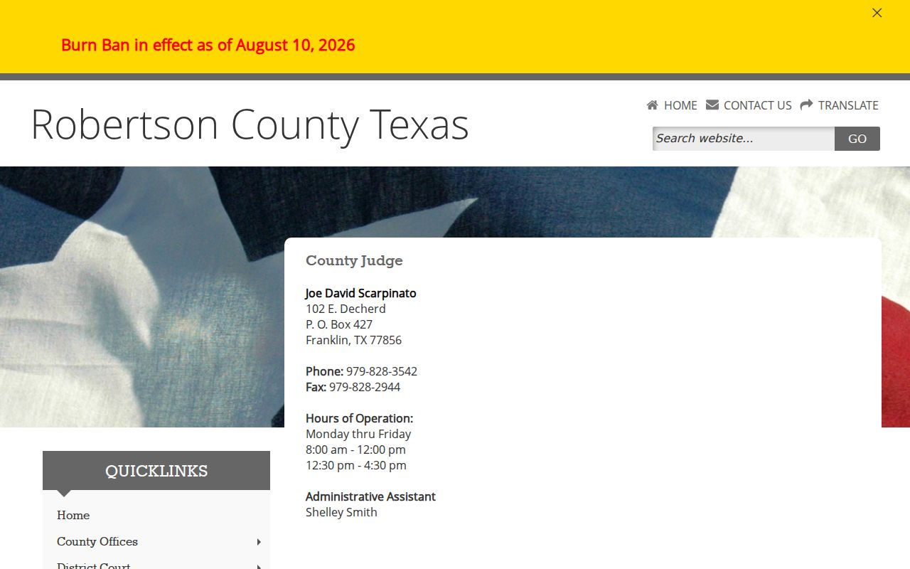 Robertson County Court appointment-setting instruction
