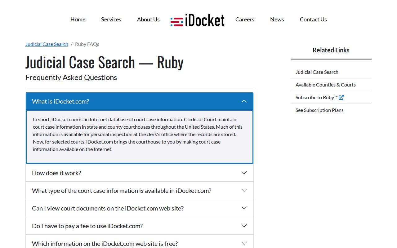 iDocket search-field and document-image explanation for Robertson County