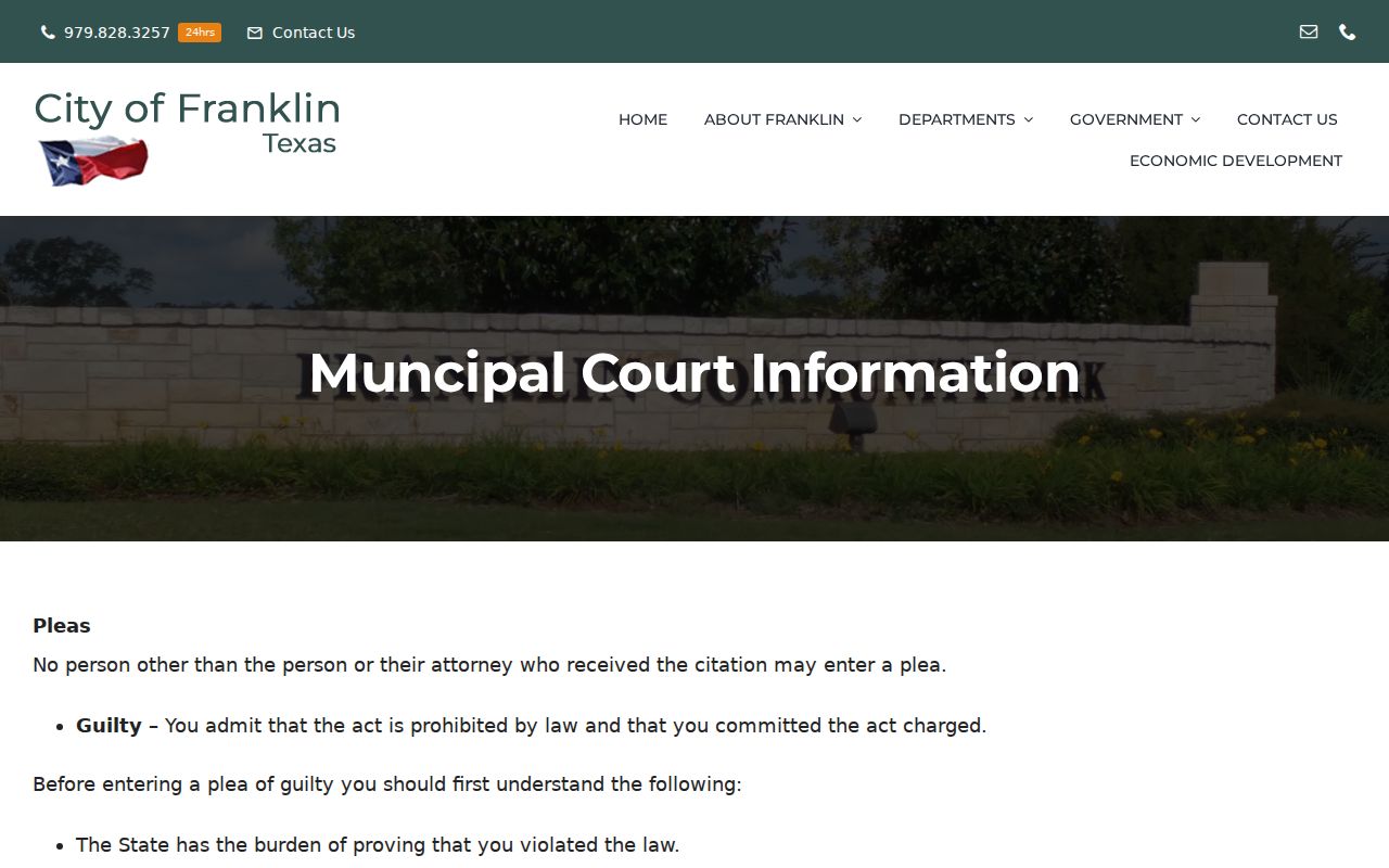 Franklin Municipal Court dismissal, driving course, and deferred disposition information