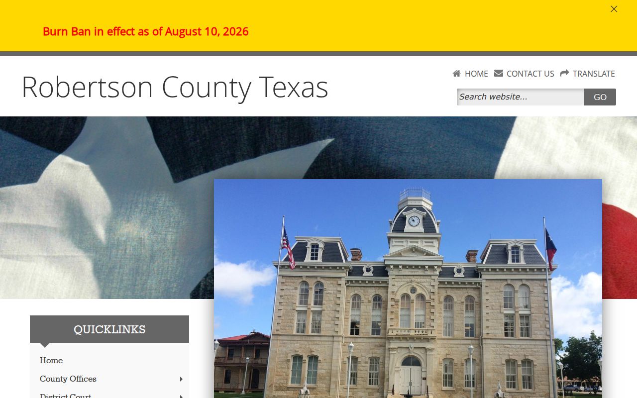 Official Robertson County government office navigation